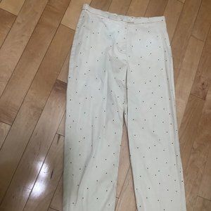 Hearts of Palm Womens Zip Front Stretch Polka Dot Pants Size 10